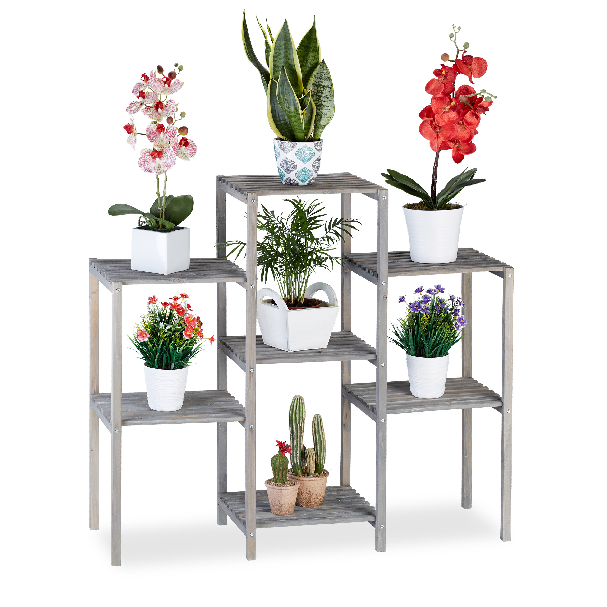 Flower Stand In Gray - (w)86 X (h)95 X (d)29 Cm