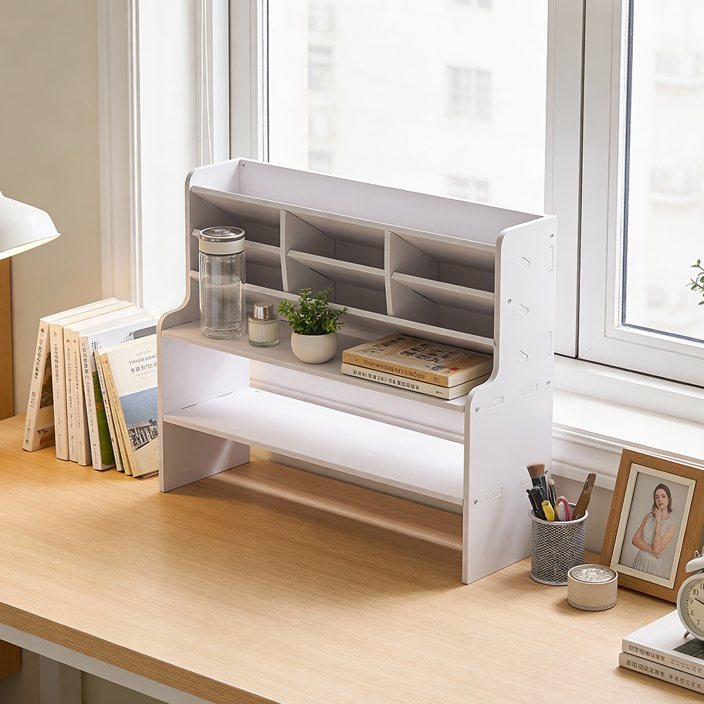 50cm Long Bookshelf Rack with Multi Storage Compartments