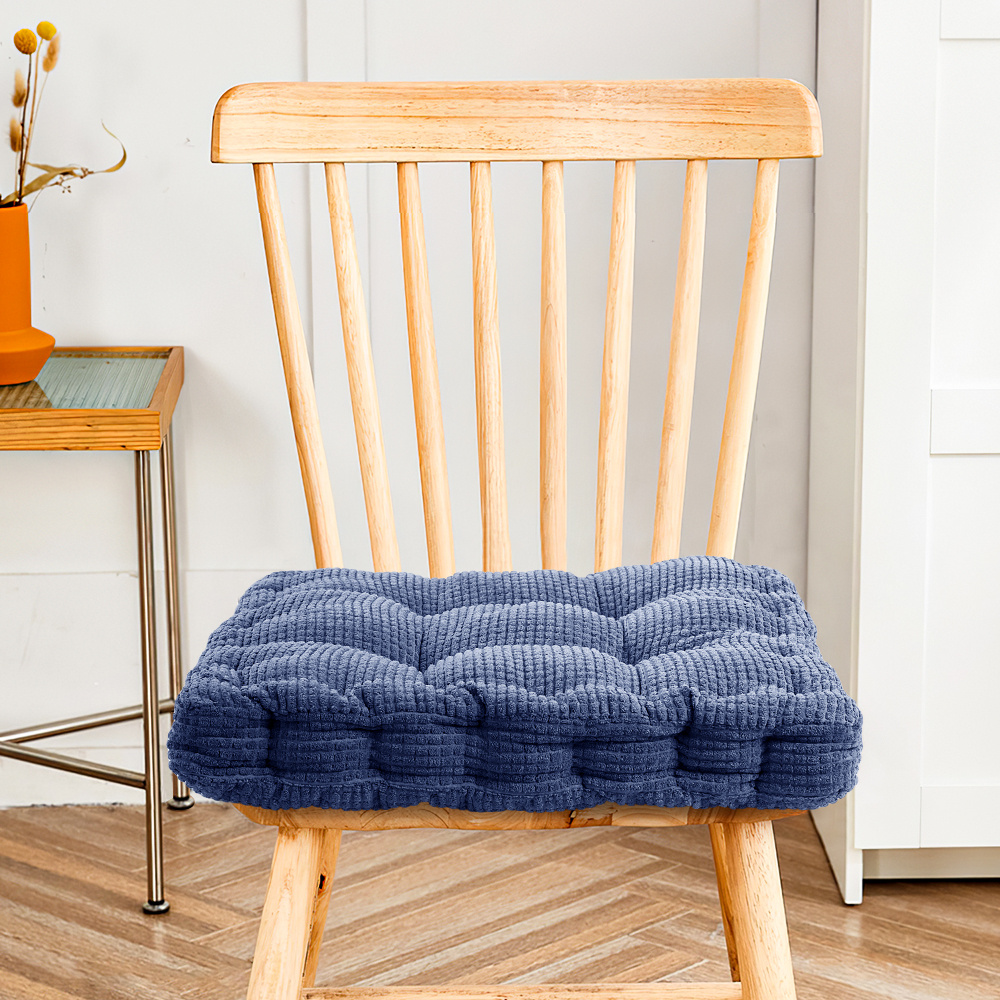 Blue Square Thick Non-Slip Cushion, 40cm, Casual Use