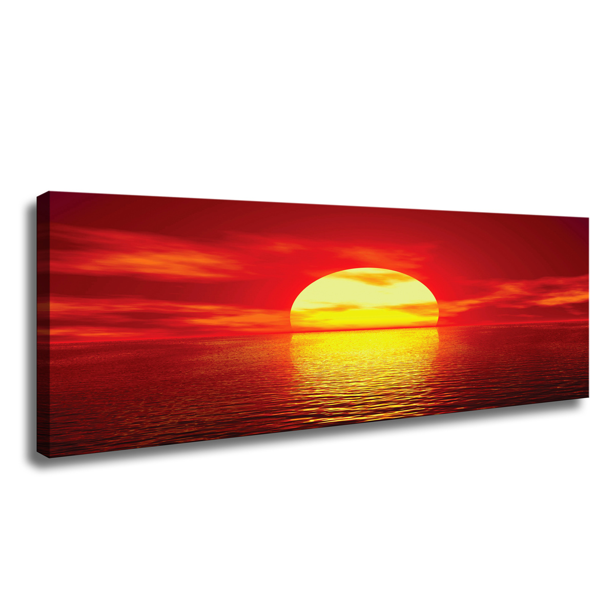 Image of Framed 120 X 40 Cm Sunset Art Print – Modern Canvas Wall Art For Living Room & Lounge | Elegant Canvas Painting – Item No. 5728