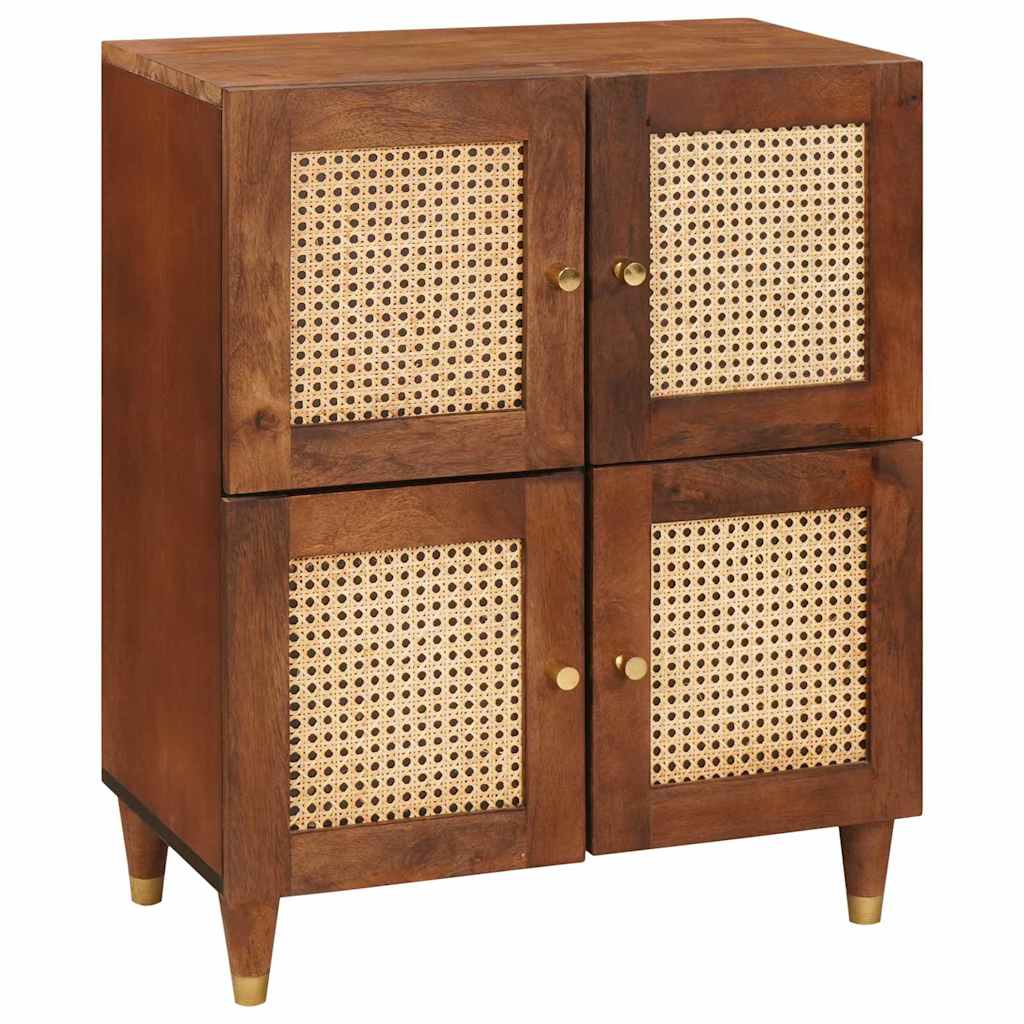 Vidaxl Sideboard - A Cool Unit For Your Dining Room. Made Of Solid Wood, Ensuring That Your Things Are Tidy And Looks Great While Doing So. Additionally, It Has A Rattan Front For Touch.