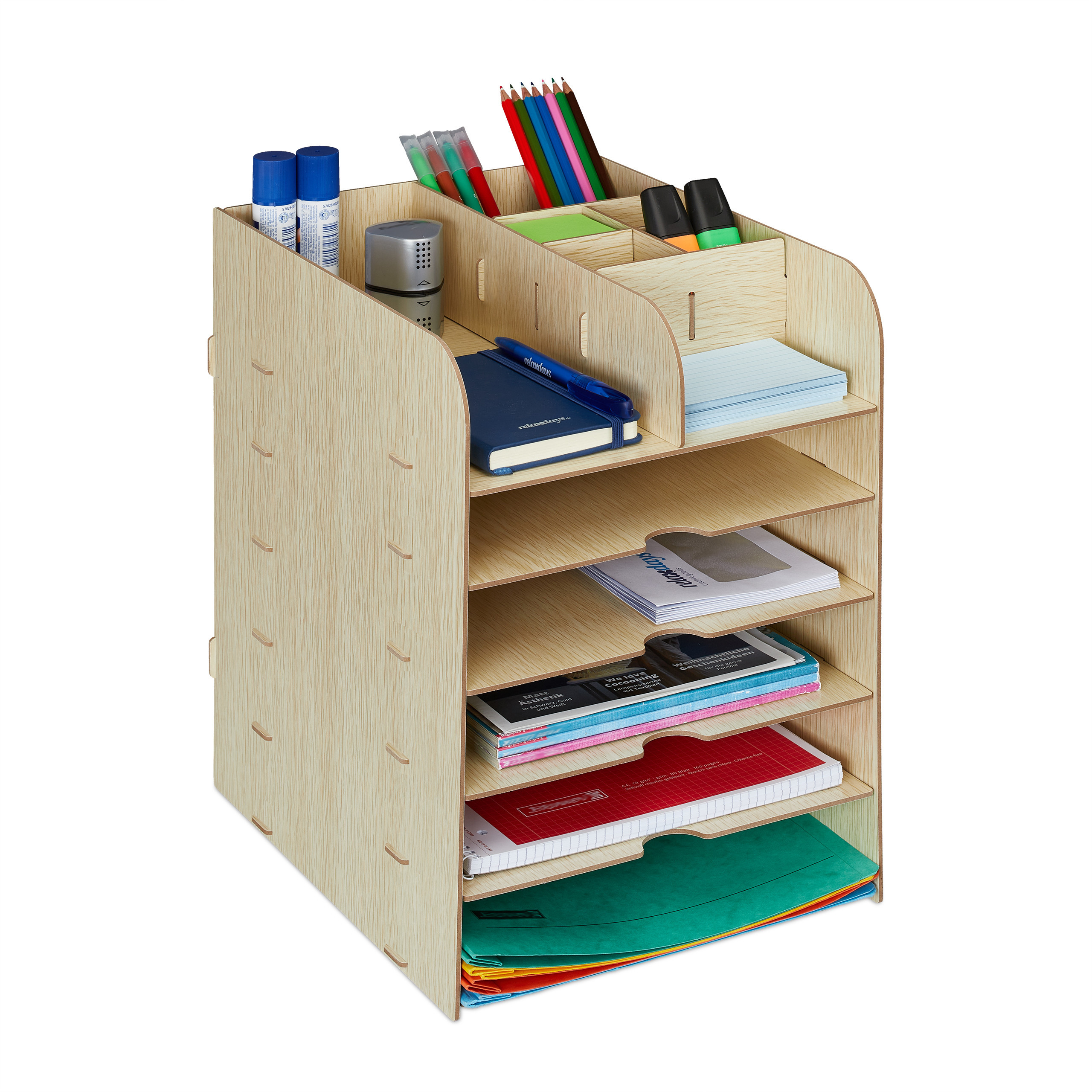 Desk Organizer In Light Brown