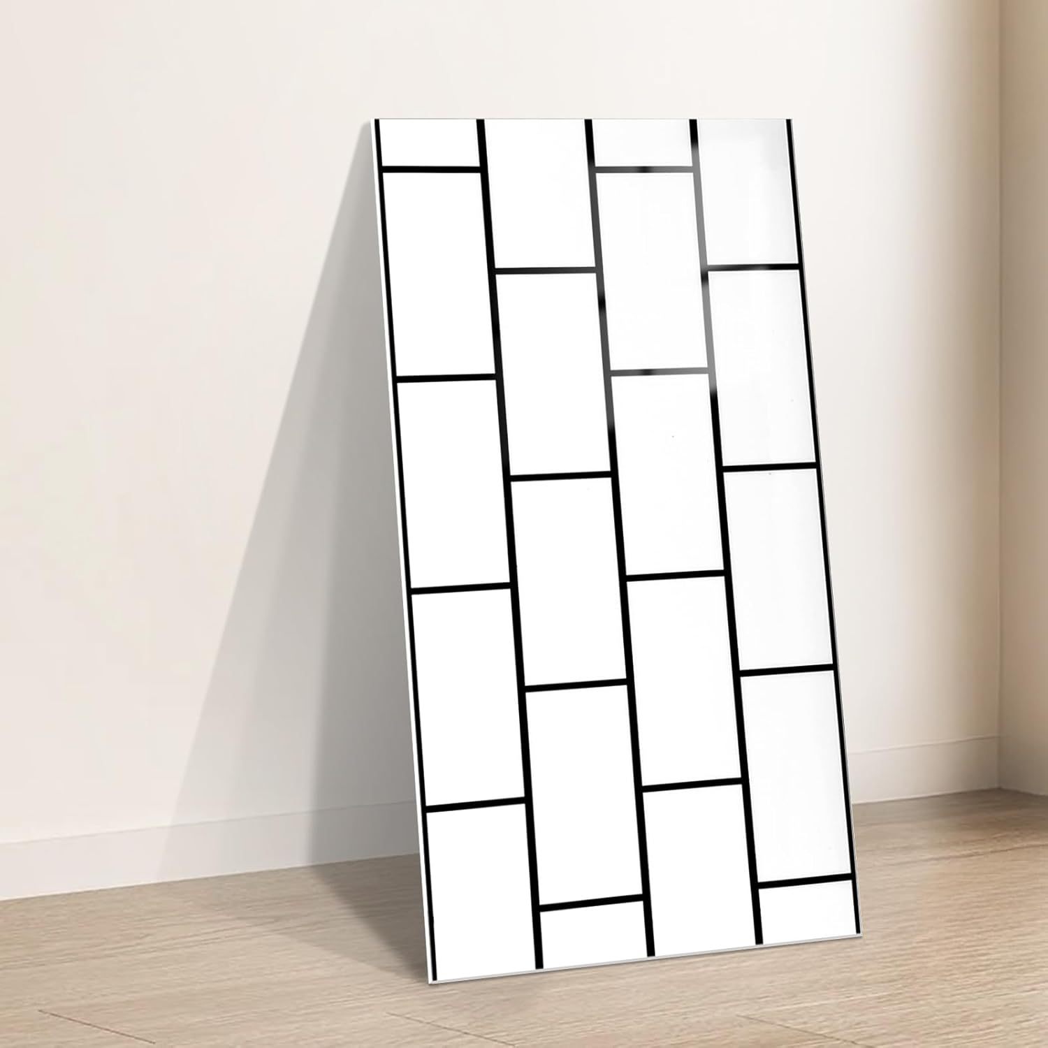 TEMU 10pcs Self Adhesive Wall Tiles Brick, Tile Stickers White 30x60cm, Pvc Peel And Stick Waterproof Oilproof Tiles Retro Style Diy Home Decor For