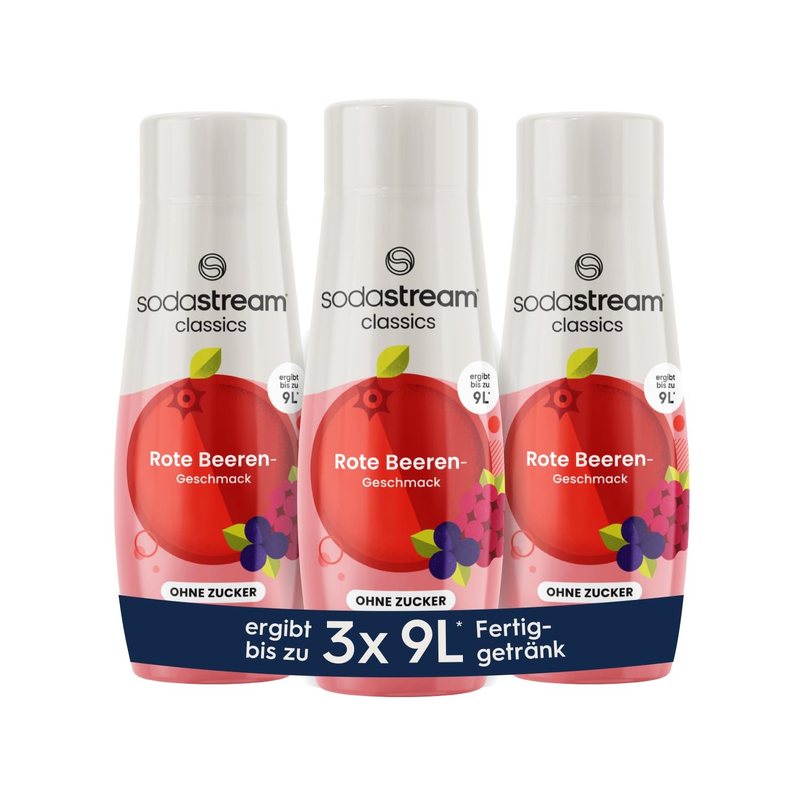 Image of 3x Red Berry Syrup Without Sugar, 1x Bottle Makes 9 Liters Of Ready-to-drink Beverage, Prepared In Seconds And Always Fresh (3x440ml)