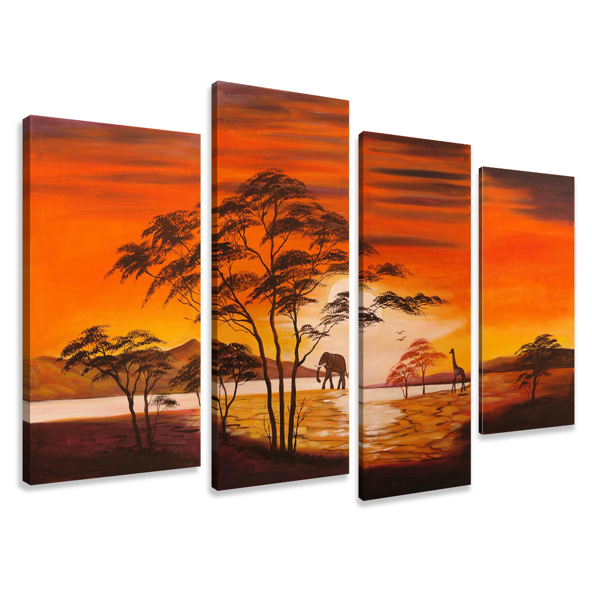 Image of Framed 120 X 80 Cm Africa Art Print – Modern Canvas Wall Art For Living Room & Lounge | Elegant Canvas Painting – Item No. 6138