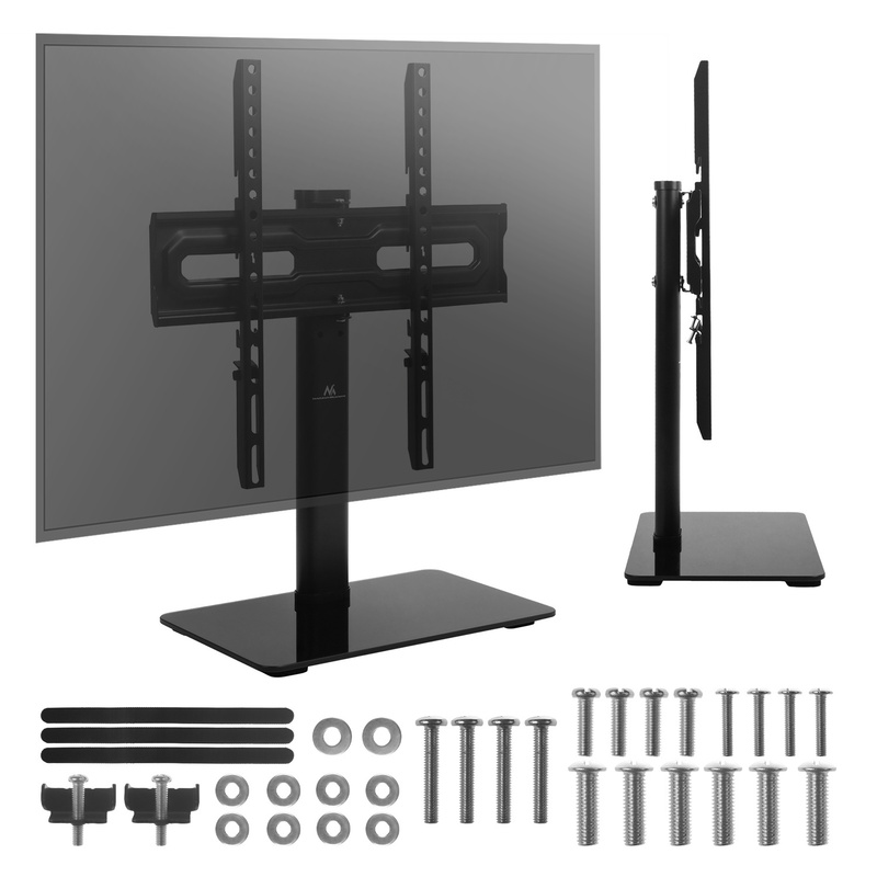 TEMU Maclean Mc-132 Tv Stand For 32-55" Tvs, Max 35 Kg, Black