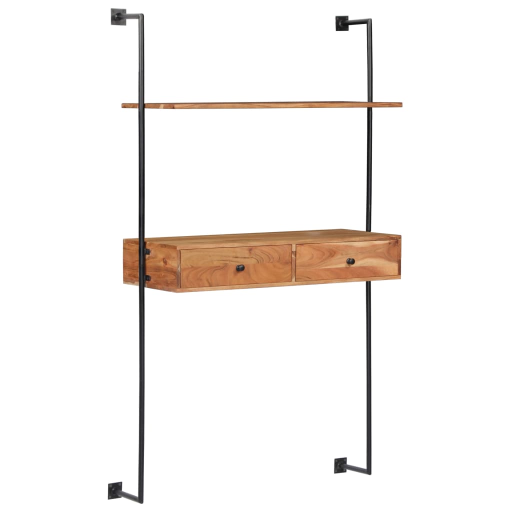 Image of Vidaxl Wall Desk 90x40x170 Cm Solid Acacia Wood