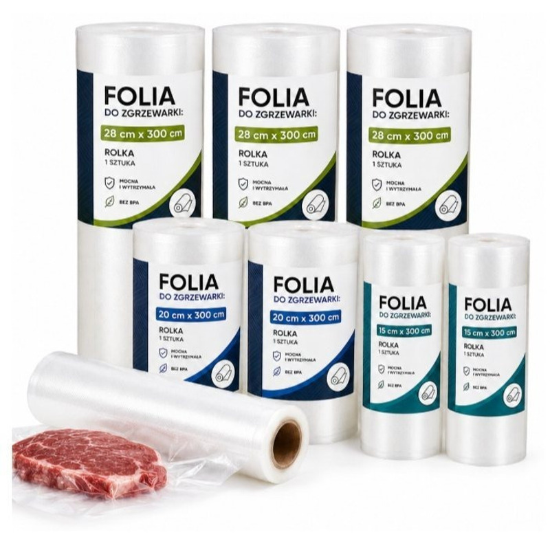 TEMU 7 Rolls Of Corrugated Vacuum Seal Film For Sealer, 21 M Pa/pe, 105 Μm, 3 Sizes: 15, 20, 28 Cm, Sleeve For Packaging Food, Meat, Vegetables,
