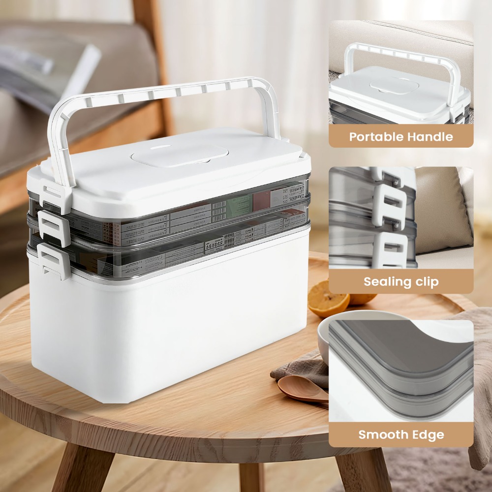 TEMU 2-layer Medicine Box, Large Household Medicine Storage Box, Large Capacity Portable Medicine Box, Storage Bins For Home Organization