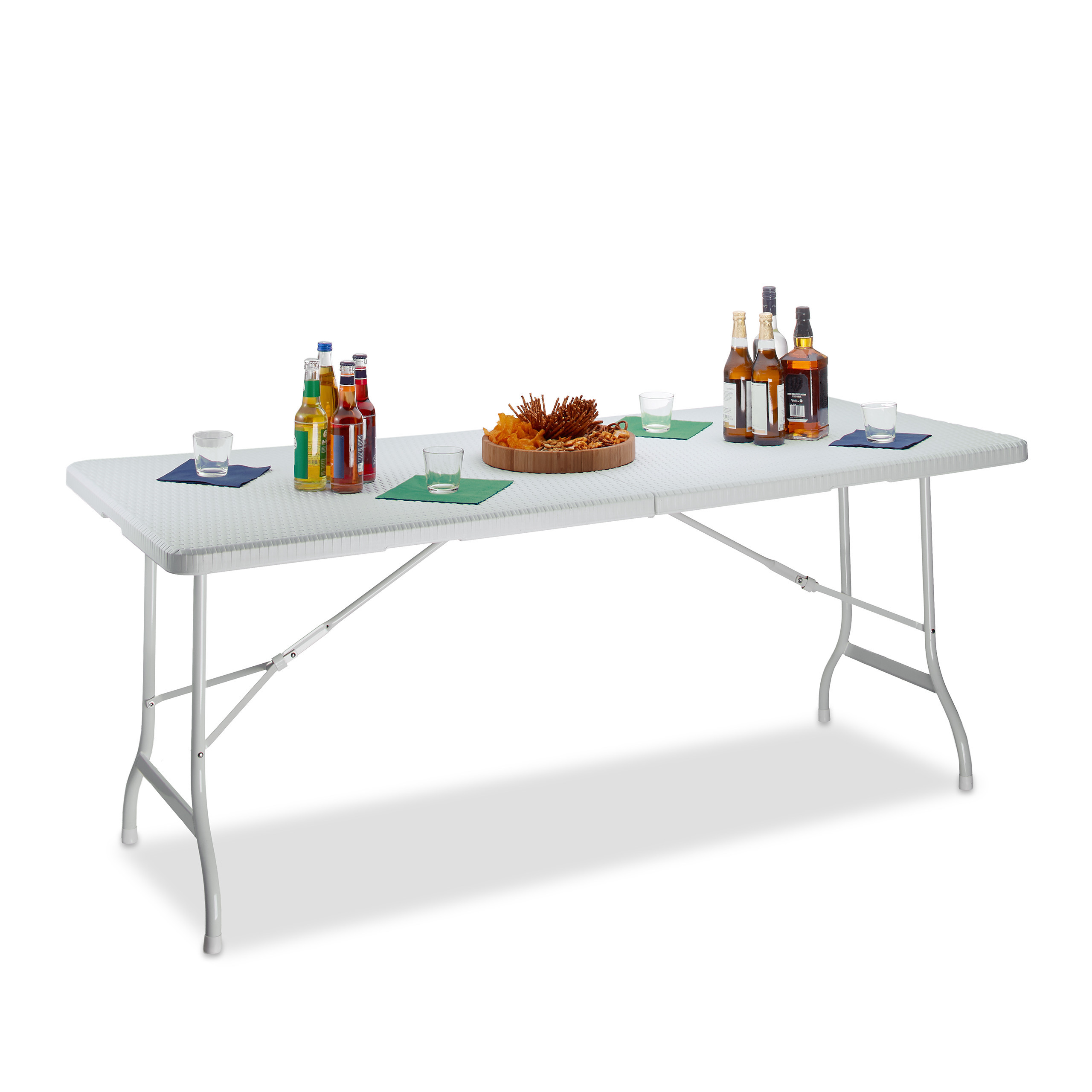 Garden Table In White - (w)178 X (h)72 X (d)74 Cm