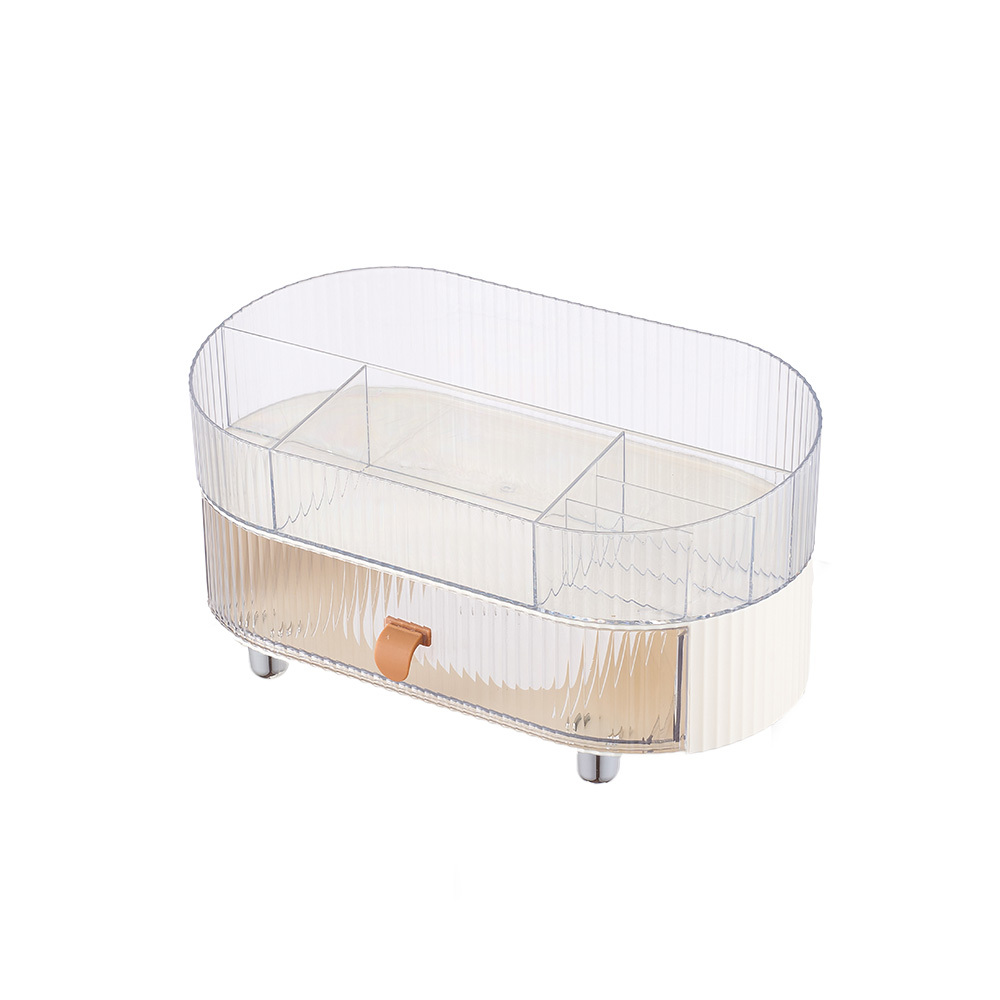 Multi-Function Clear Storage Organizer with Drawer and Tray Design