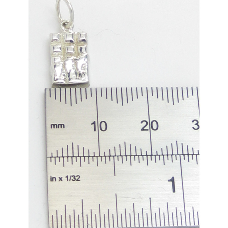 Sterling Silver Chocolate Bar Charm, Sweet Design