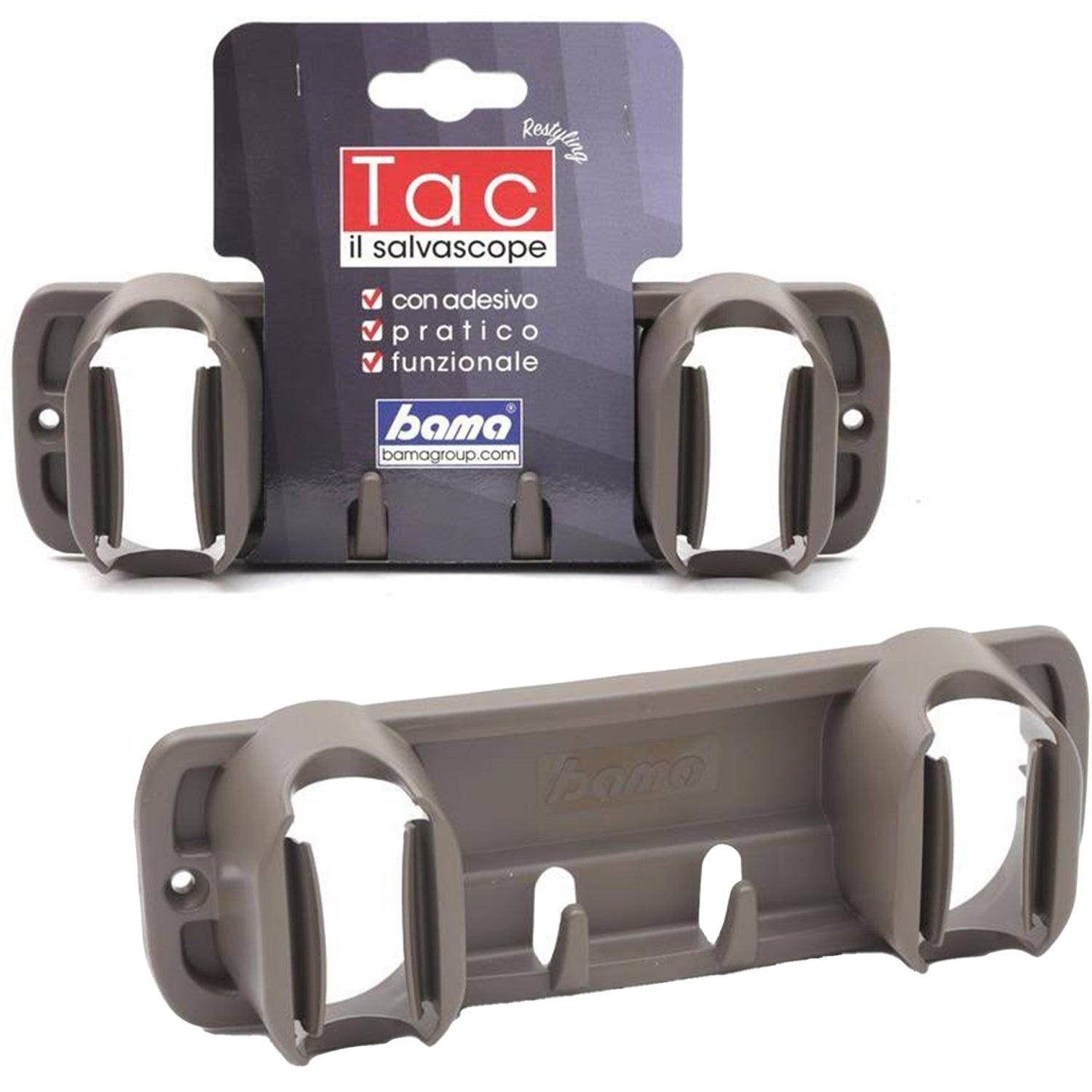 TEMU Bama Appendiscope Tac Con Biadesivo O Viti �� 3 Ganci, Colori Assortiti, 20, 5X7X4H