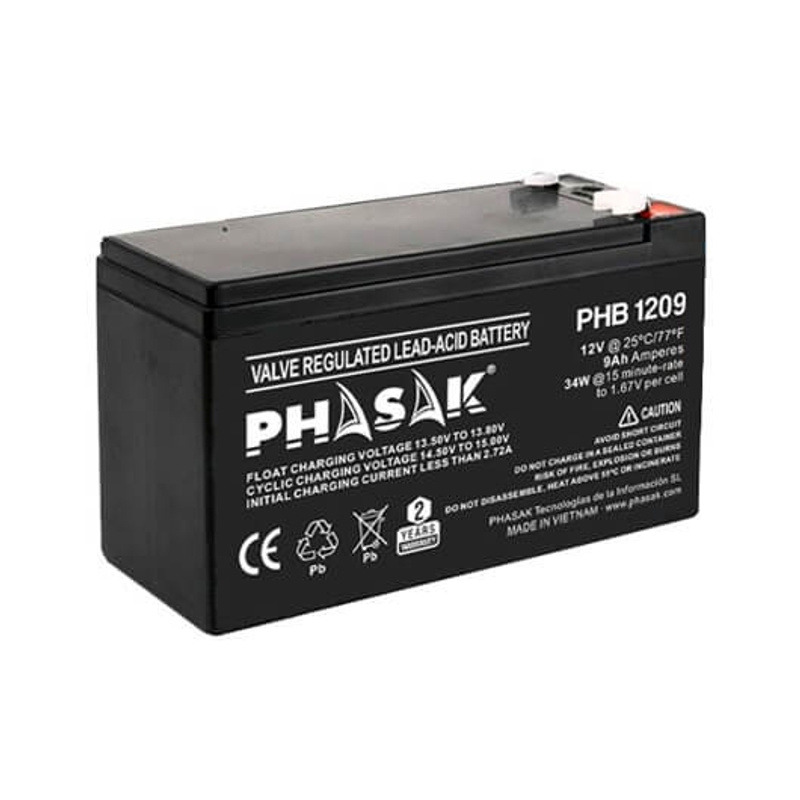 Phasak 12v 9ah Battery, Reliable Power Backup, Ideal For Ups, Alarms, And Security Systems, , Rechargeable, Compact, And Durable