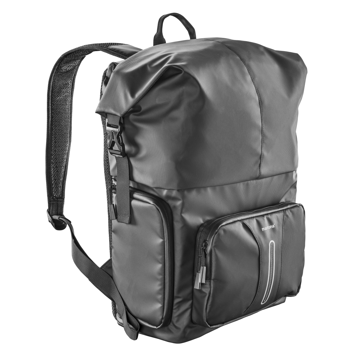 Mantona Courier Photo Backpack For Slr Dslr Camera, Made Of Waterproof Material, Access, Roll-up Closure Courier Backpack 22444 Black 480mm
