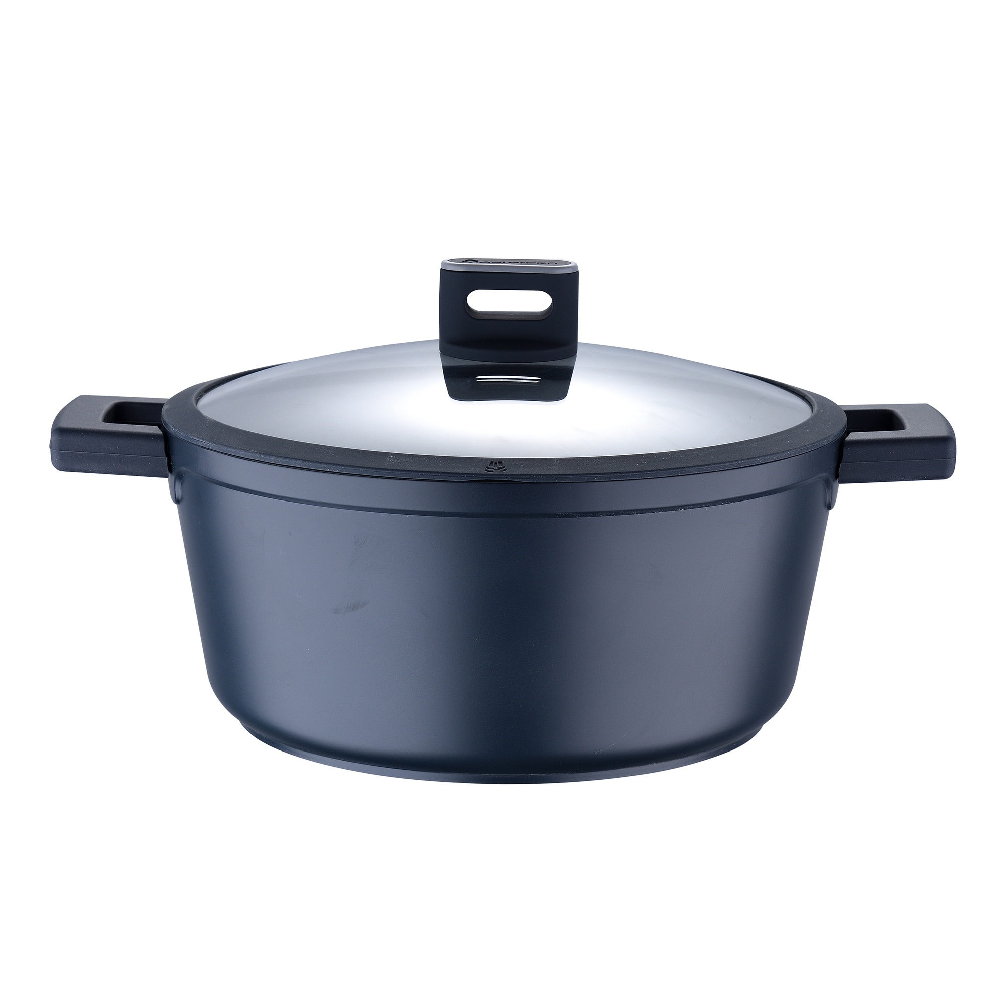 Image of Ø28x13cm Casserole + Ø28x8cm Low Casserole + Ø28x8cm Wok + 28x28x5,5cm Grill In Cast Aluminum With Indigo Masterpro Lids