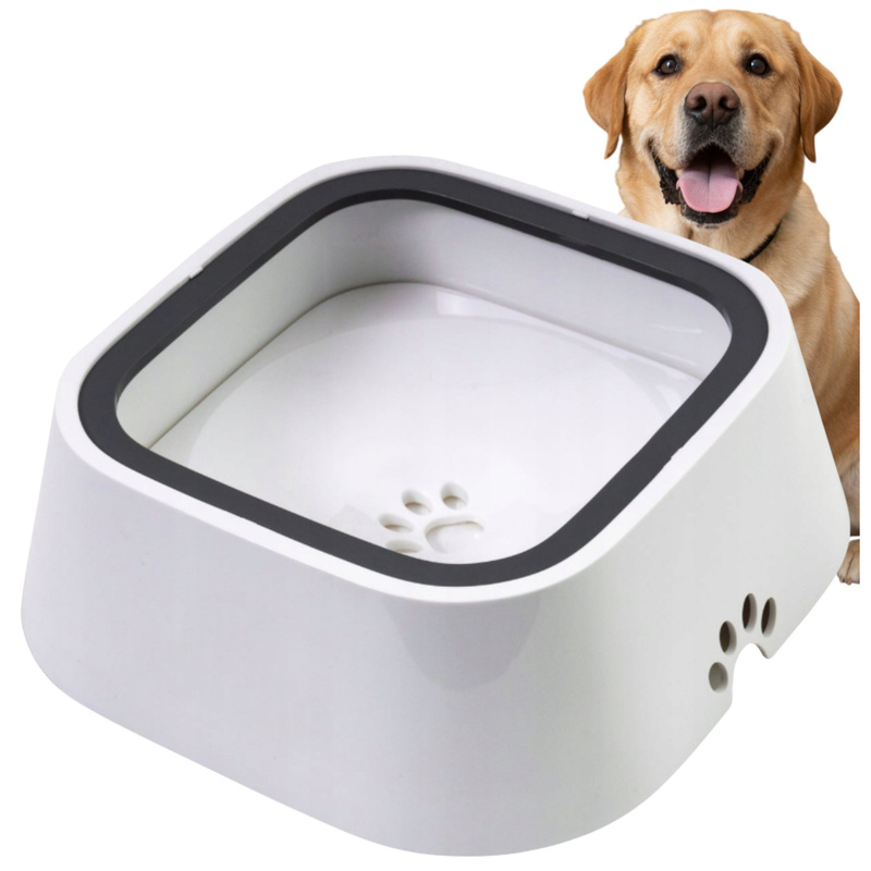 Image of 1.5l Dog Bowl, Anti-slip Water Dispenser, Large Capacity, Dimensions 22.5 X X 7.8 Cm, Durable Abs Pp Material, For Home And Car Use