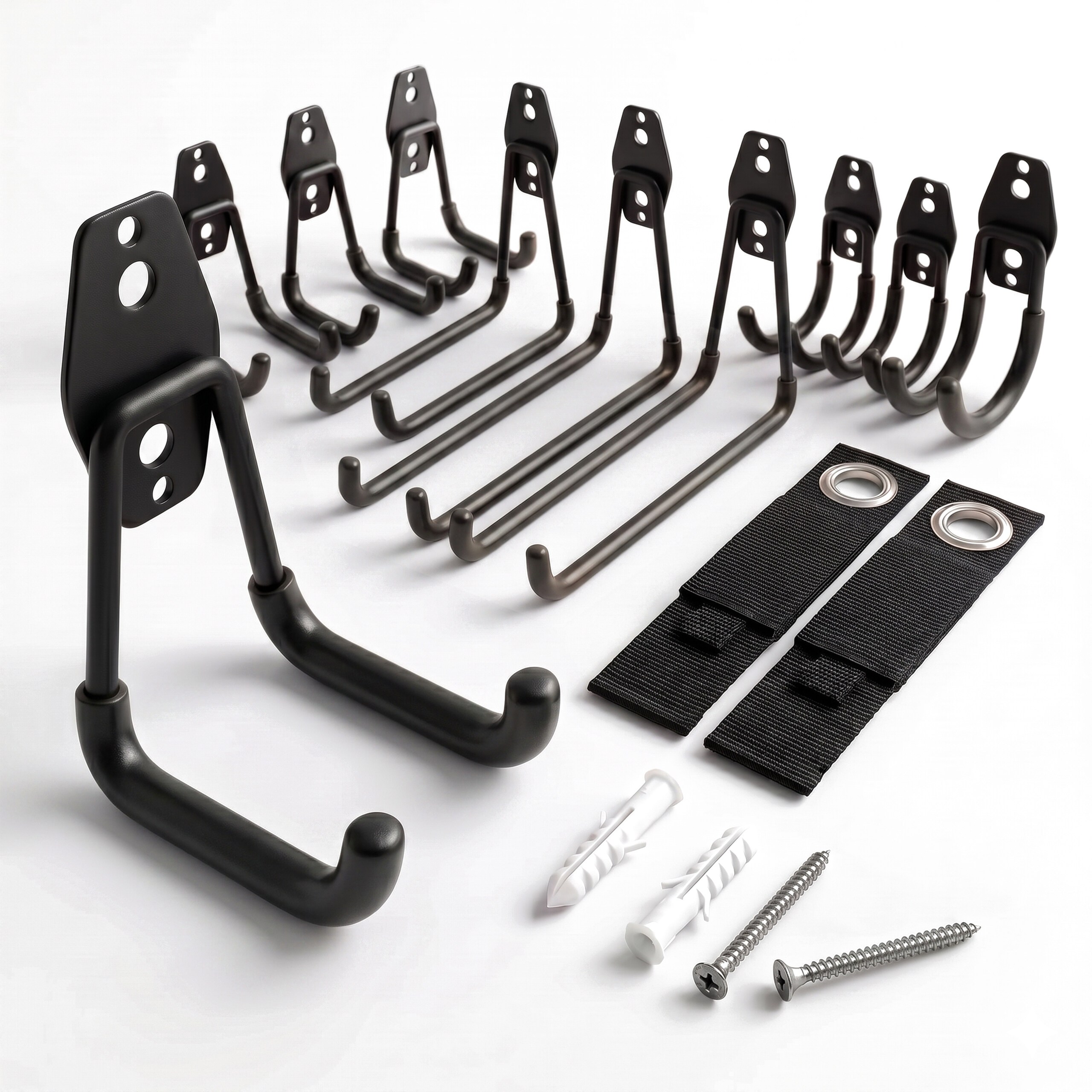 12pcs Coat Hook Set In Black