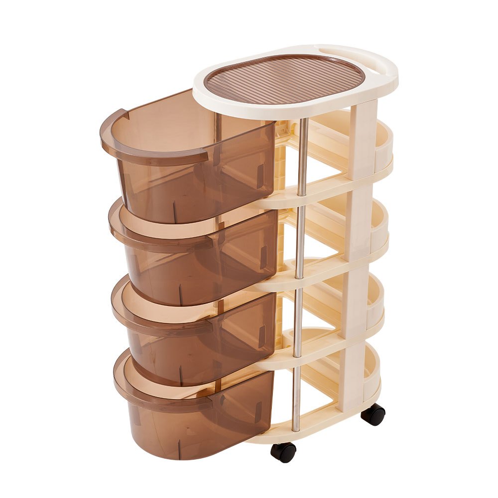 Plastic Drawer Storage Cabinet with Wheels, 4 Drawers