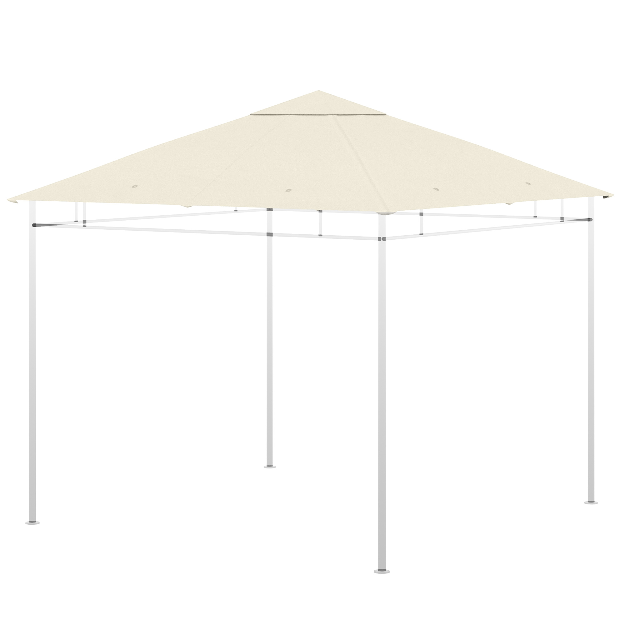 Outsunny Replacement Canopy For , Garden Gazebo Replacement Roof, High Density Polyester Fabric 180 G/m² Anti-uv 3 X 3 M Cream