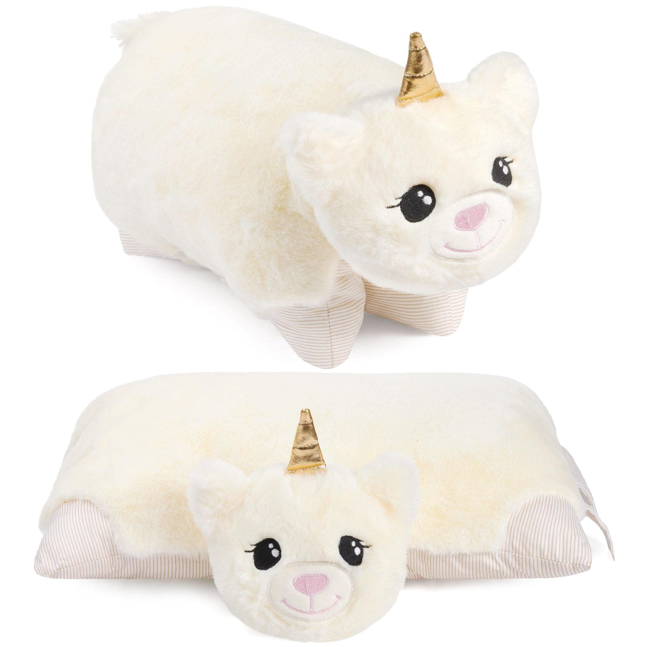 Image of Brubaker Pillow Unicorn - 2 In 1 Plush Toy And Cuddle Pillow - 40 X 30 Cm Cuddle Unicorn - Foldable Children's Plush Pillow With Closure - Unicorn Pillow Stuffed Animal - White
