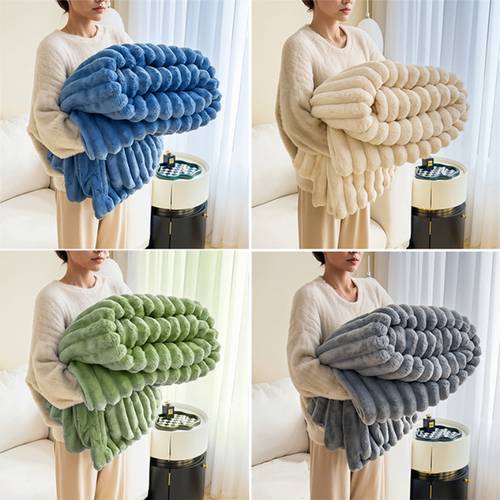 luxurious faux rabbit fur throw blanket ultra soft warm luxury blanket double sided plush fur for couch bed machine washable decor gift for valentines day housewarming birthday