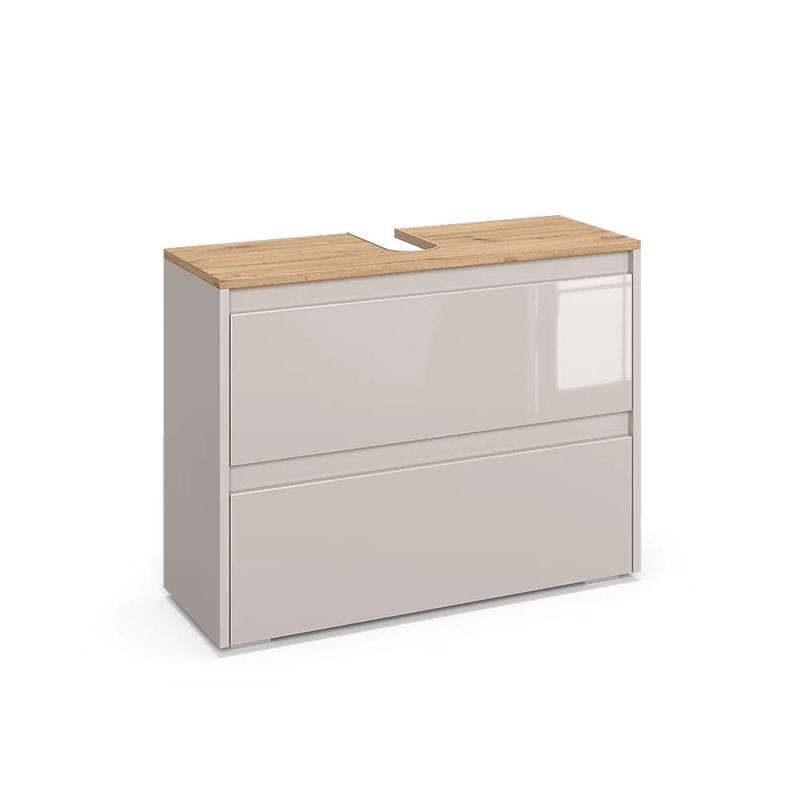 Image of Cashmere Bathroom Vanity Cabinet With 2 Drawers, 80.1 X 62 Cm, Under-sink Cabinet For Washbasin, Bathroom Furniture, 16mm Chipboard