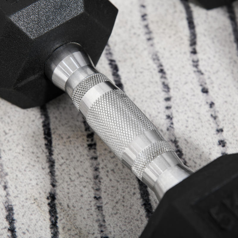 Short Dumbbell Set - Total 10 Kg - Muscle Training & Weightlifting - Black Rubber Steel