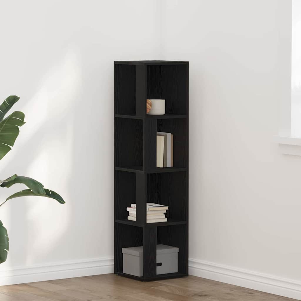Vidaxl Corner Cabinet With 5 Shelves | Solid Wood Slim Space- Storage For Living Room And Study Shelving Unit For Organization