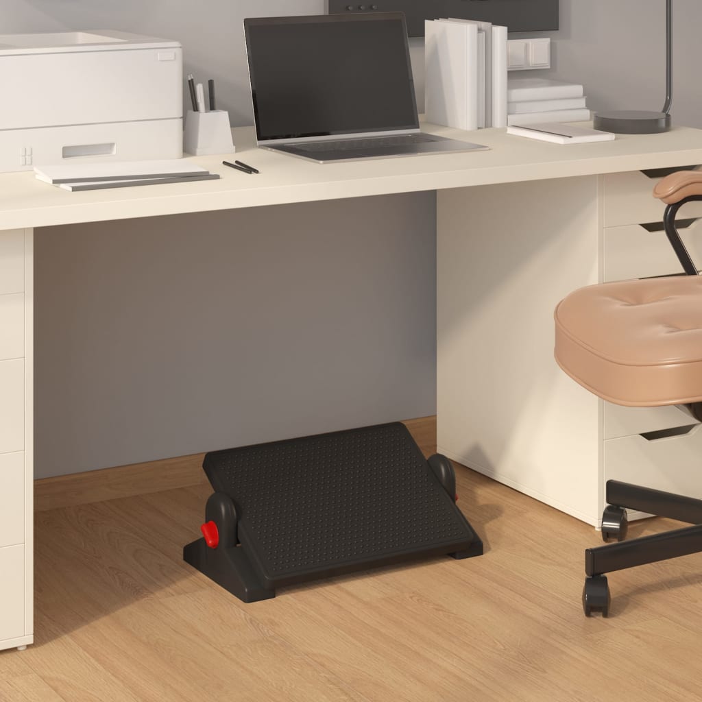 Image of Vidaxl Footrest Footstool Footrest Ergonomic Height Adjustable Footrest With Massage Surface For Office Black 50x30.5x17cm