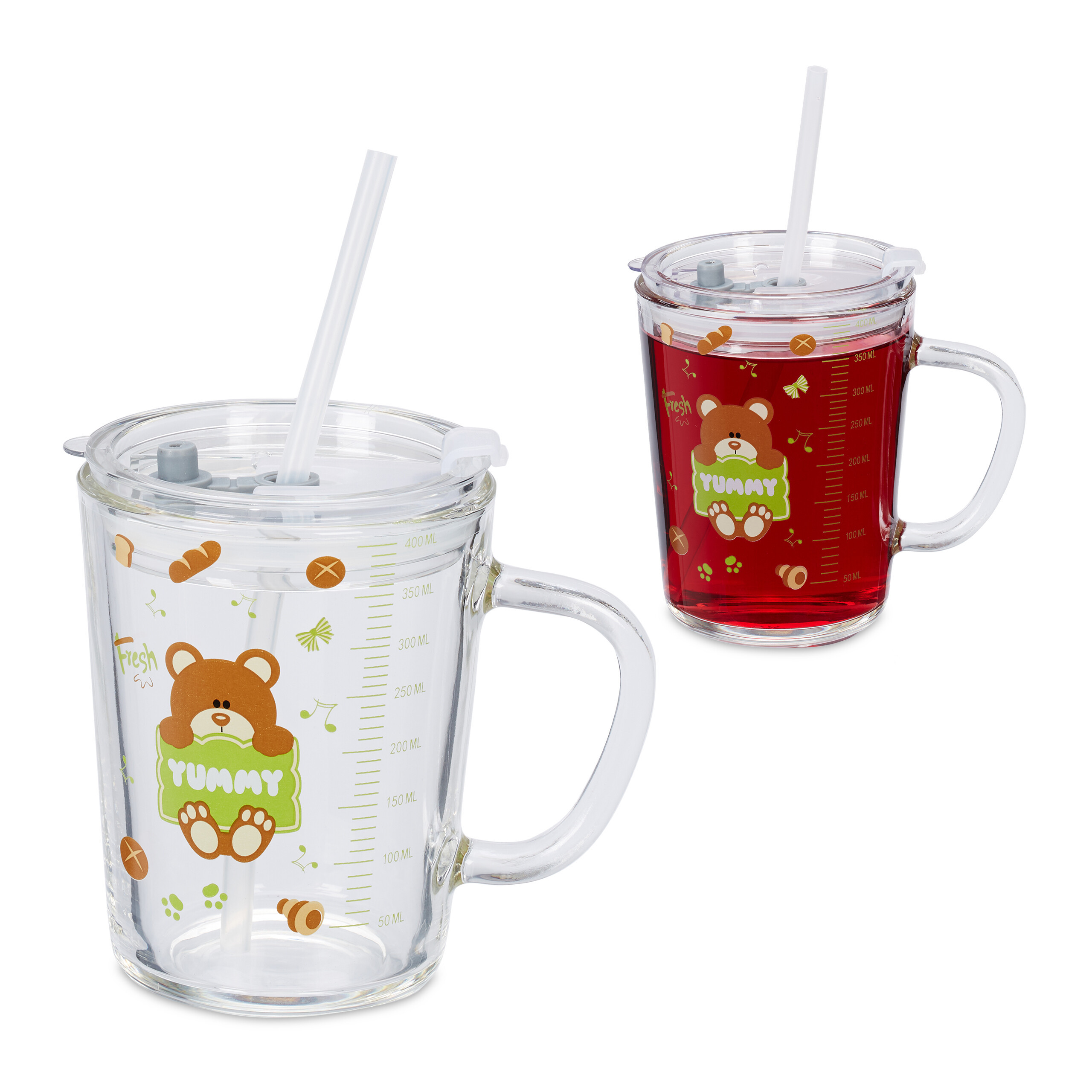 2 X Kindergarten Glass "" In Transparent