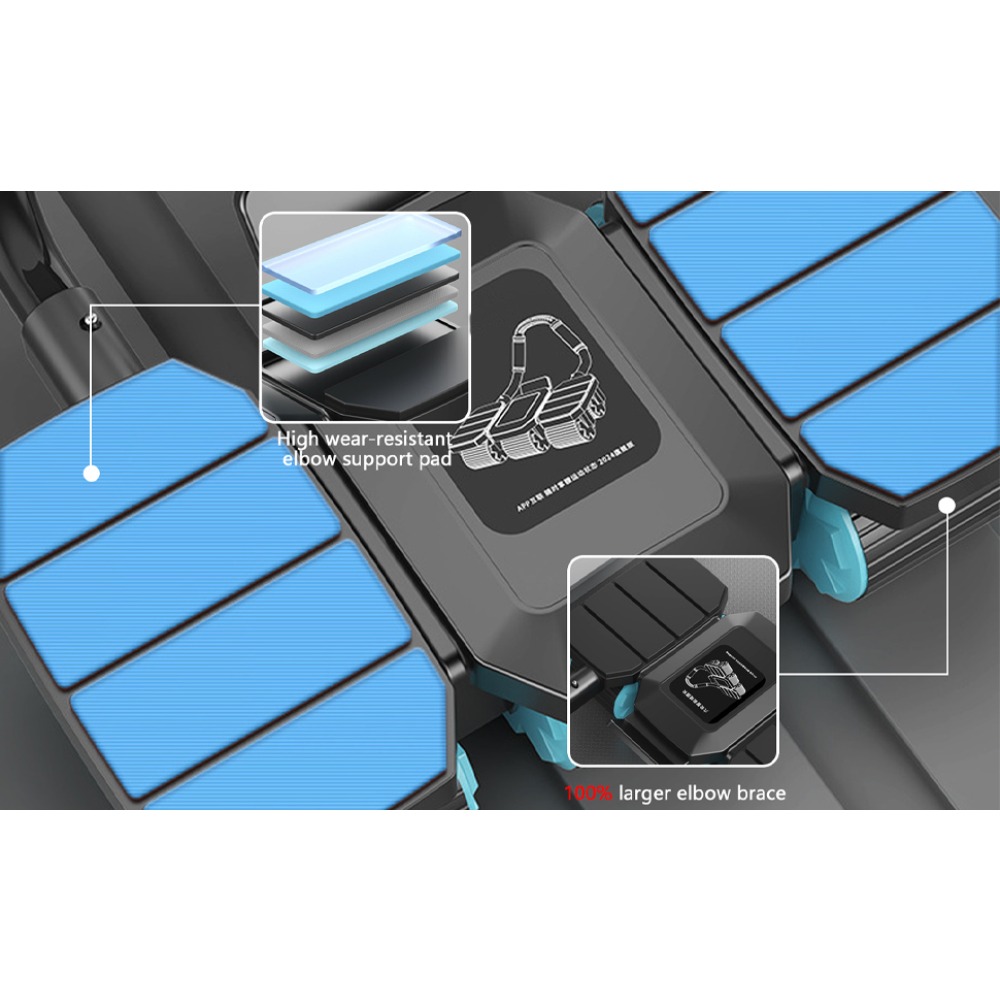 Rouleau abdominal à rebond automatique et stabilité à 6 roues, roue d'entraînement des muscles abdominaux pour l'entraînement du noyau, entraîneur de noyau robuste de 150 kg, avec support de téléphone