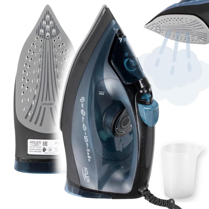 TEMU Ceramic Steam Iron, Steam 110g/min, Steam Ironing 40g/min, Automatic Shut-off, Anti-drip, , Sprayer, Tank Capacity 320ml, 5 Functions, .
