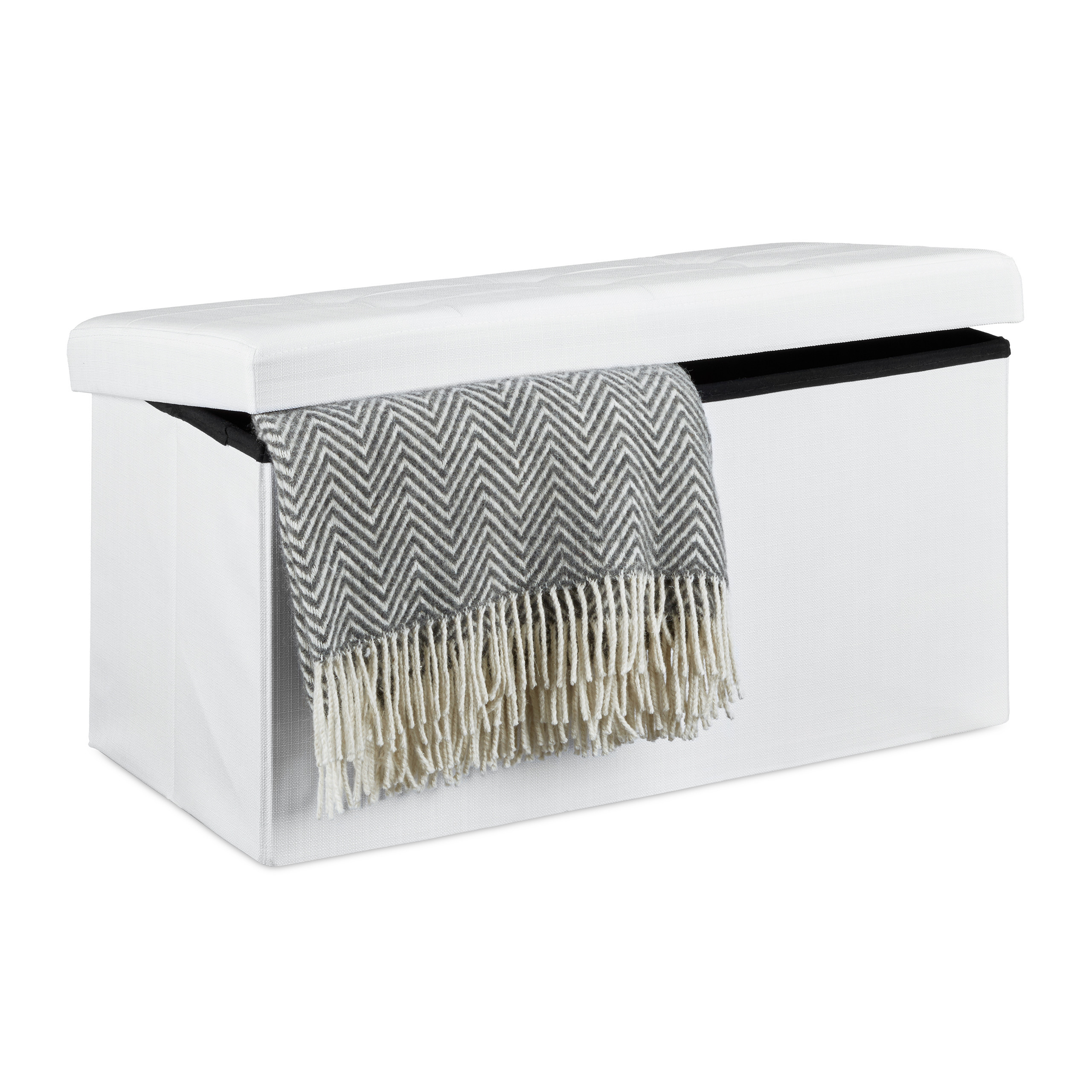 Image of Folding Bench In White - (w)76 X (h)38 X (d)38 Cm