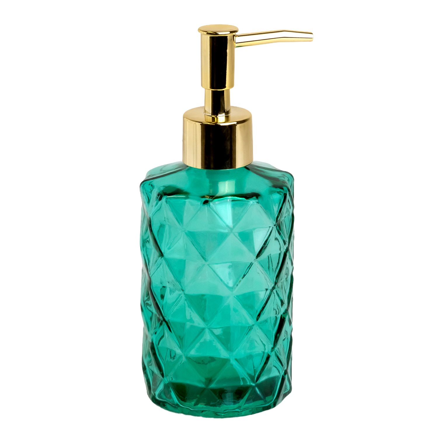 Image of Glass Soap Dispenser With Checkered Pattern - 310ml Dispenser For Soap Dispenser Hand Soap Dispenser For Kitchen Bathroom Refillable With Pump