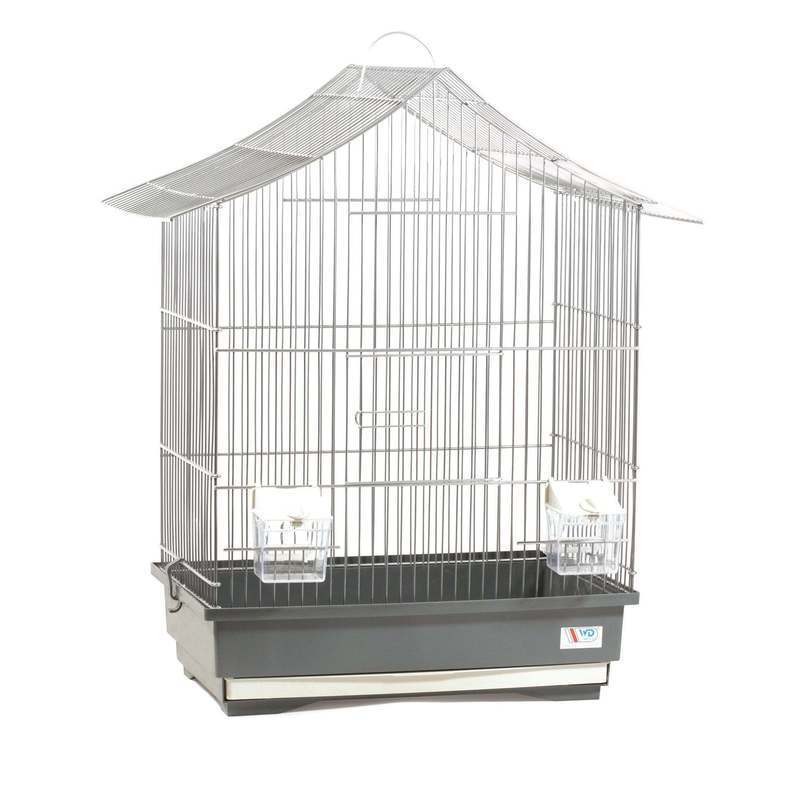 Birdcage Birdhome Birdhouse Chrom Grey