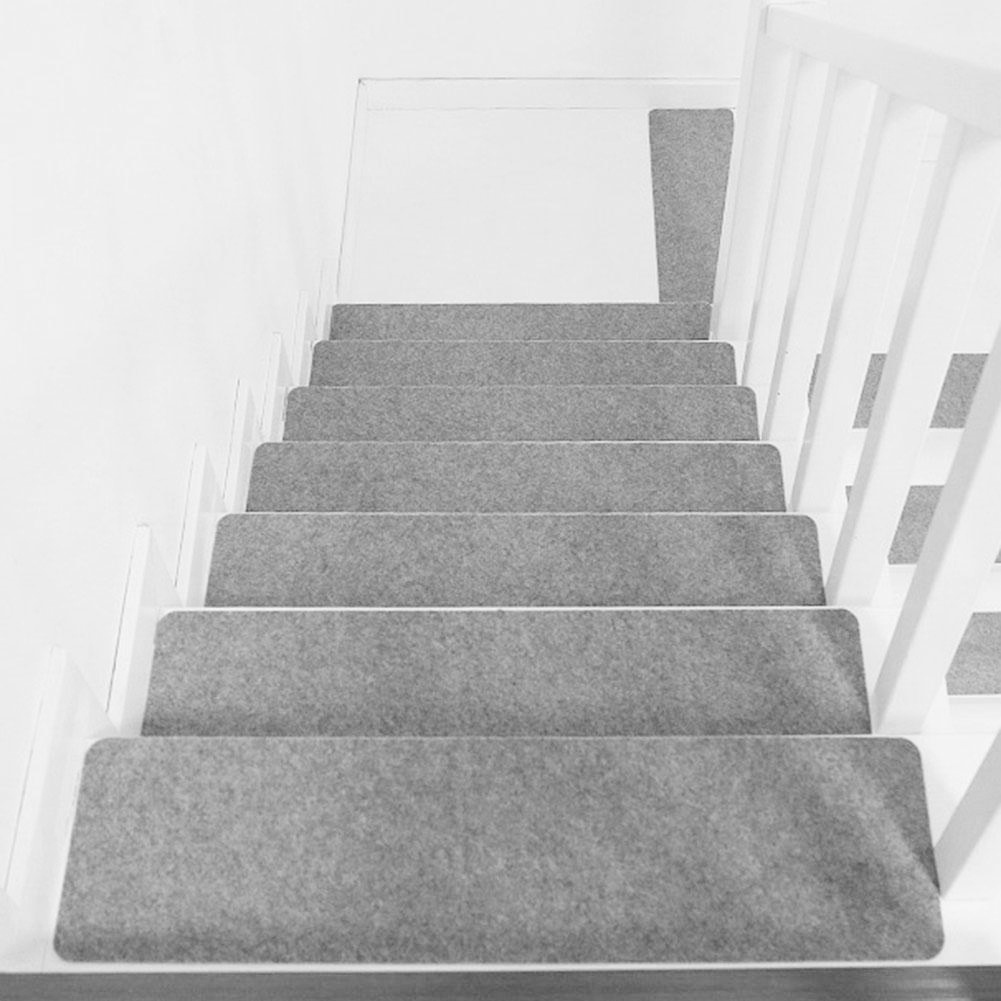 TEMU 14pcs Self-adhesive Stair Treads Carpet Pad Mat Rug Non Slip Safety Runner Rugs Machine Washable, 20x55cm