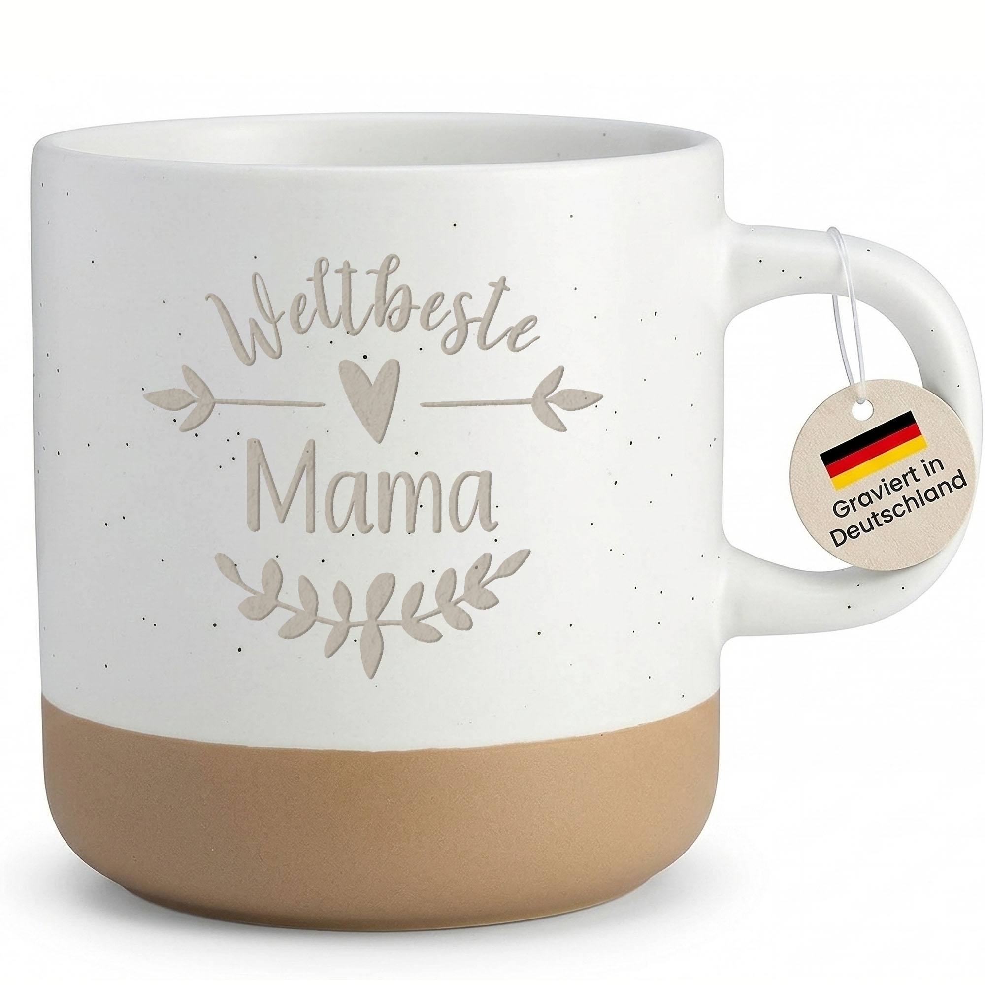 Mug Engraving World's Coffee Cup With Saying Gift For Mother Women For Mother's Day Birthday Christmas Stoneware - Handle On The Right