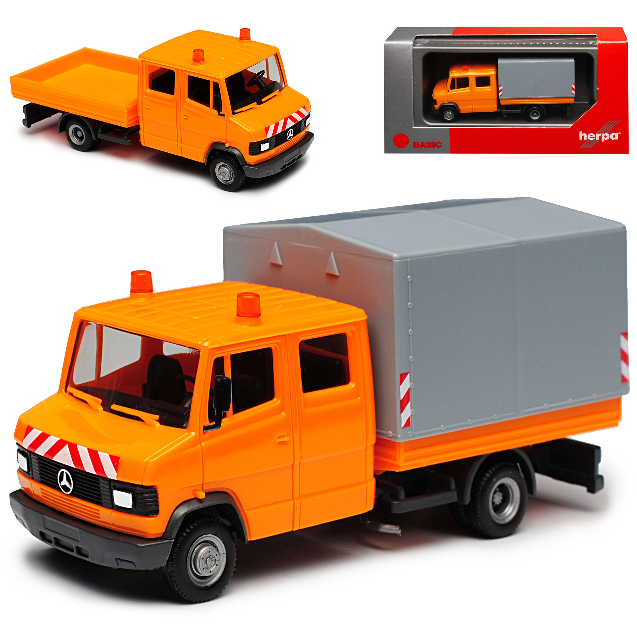 Image of Mercedes-benz T2 Orange Flatbed Truck H0 1/87 Model Car