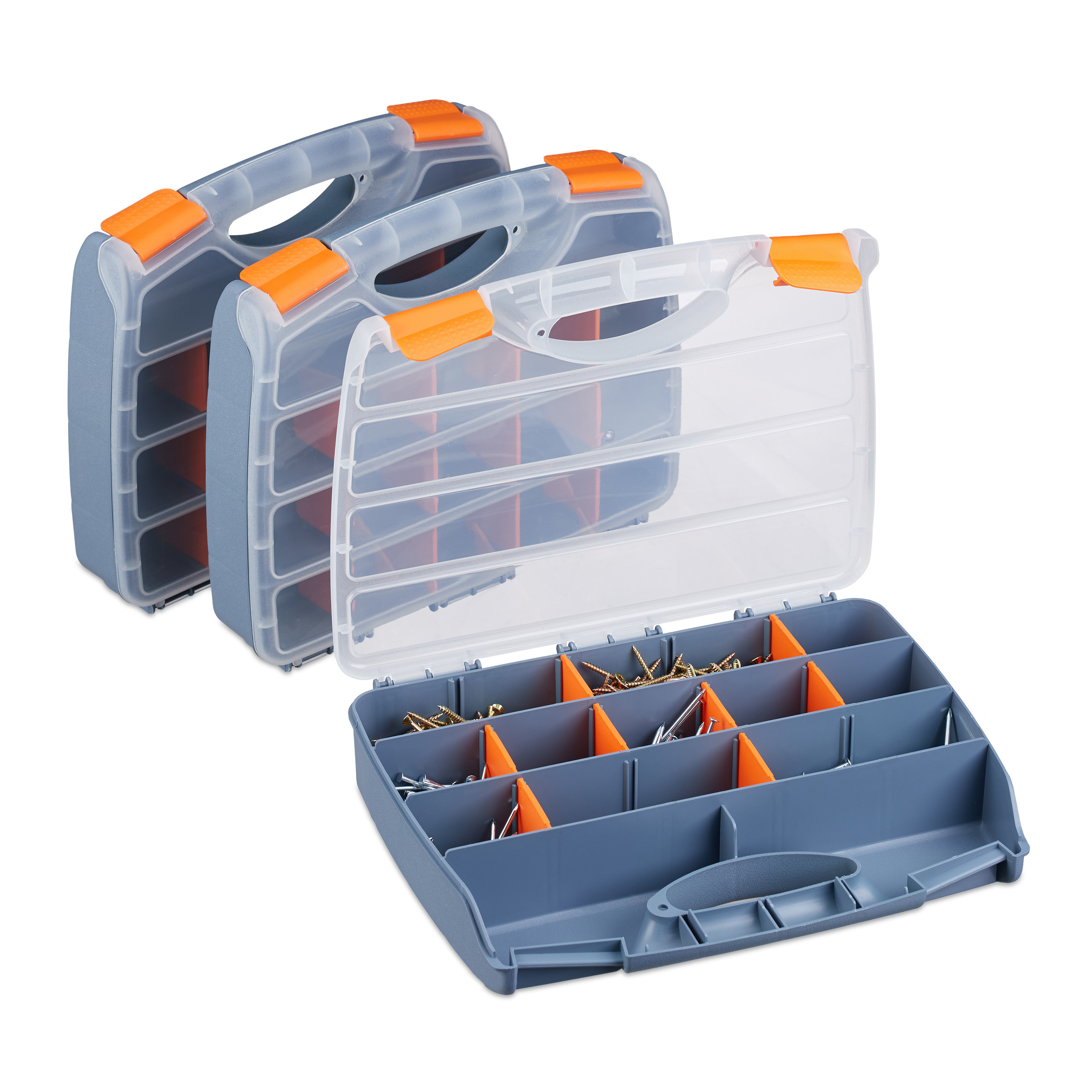 Image of 3x Sorting Box In Gray