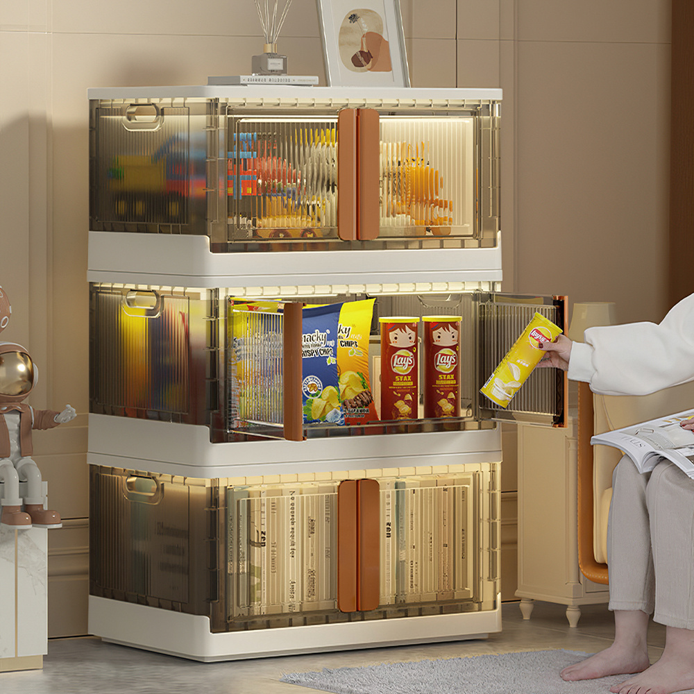 Foldable Plastic Storage Chest 45L with Lid