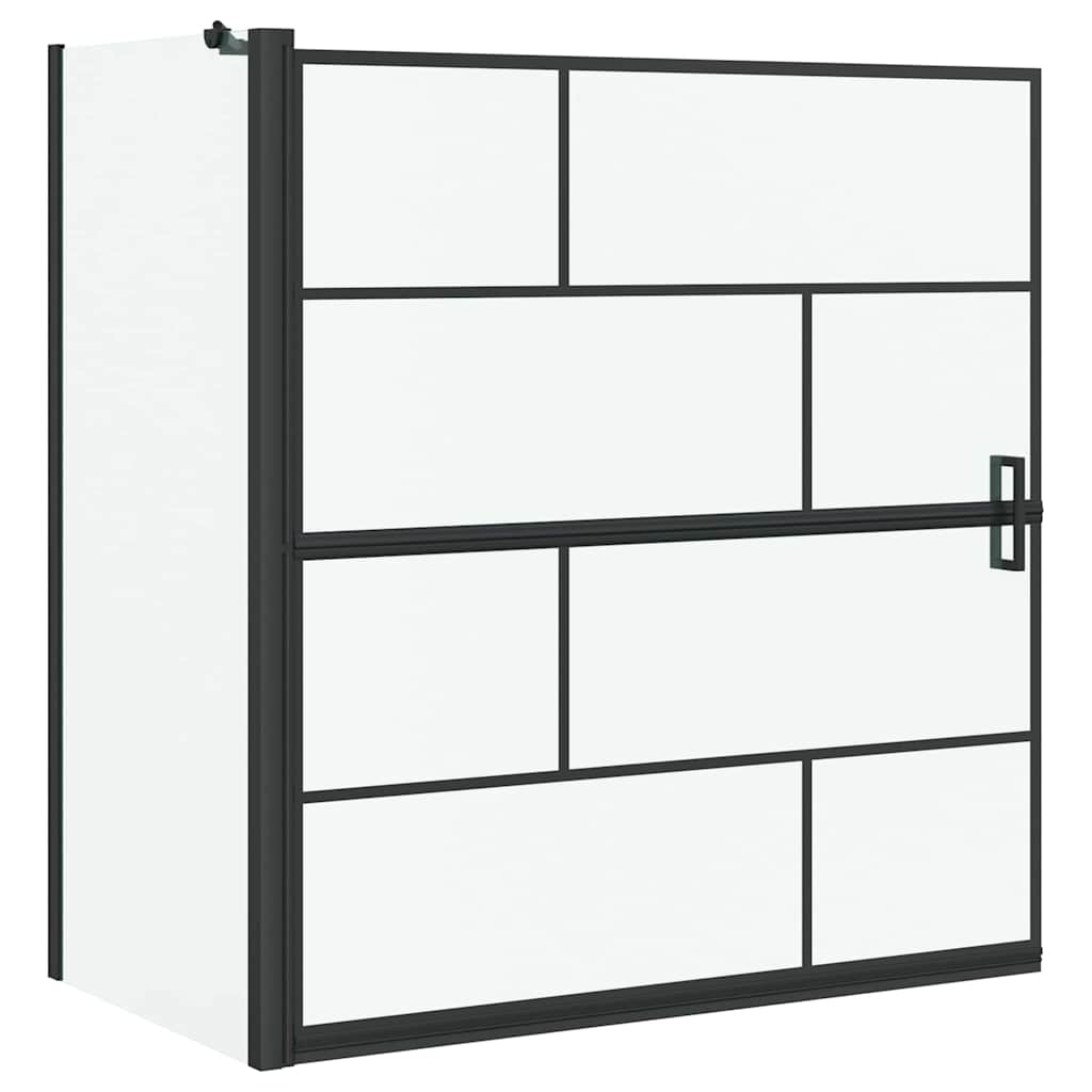 Mayfair Black and Transparent Bath Shower Screen