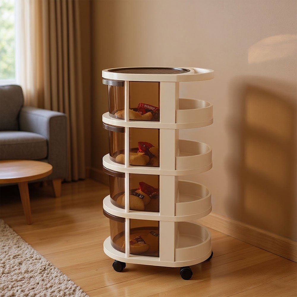 Plastic Drawer Storage Cabinet with Wheels, 4 Drawers