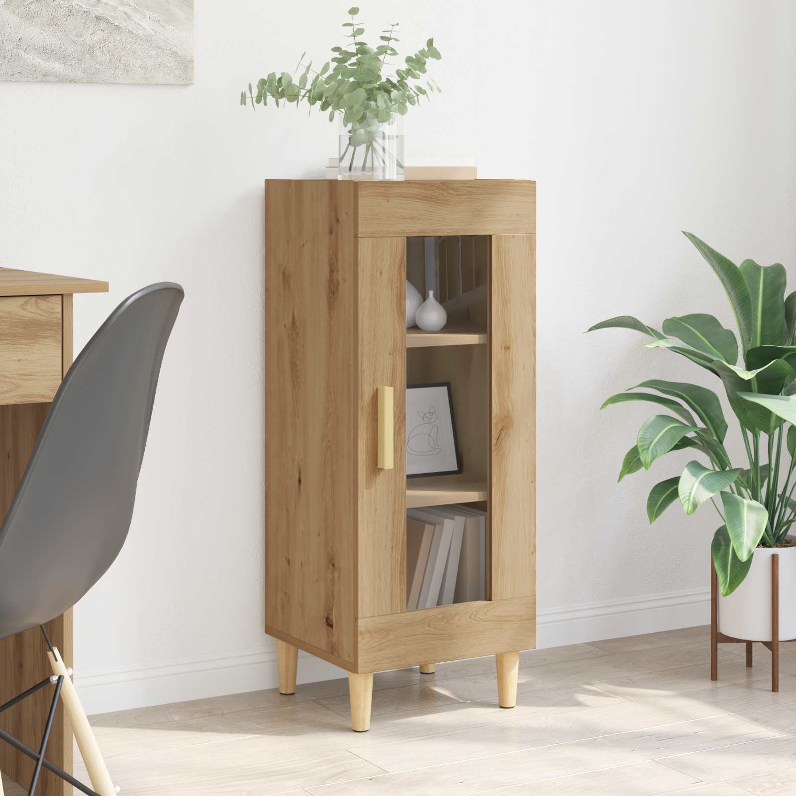 Image of Living Room Sideboard Dining Room Storage Modern Sideboard Rectangular Storage Storage Solution Indoor Dining Furniture Sideboard Cabinet Furniture Wood Shelf Unit