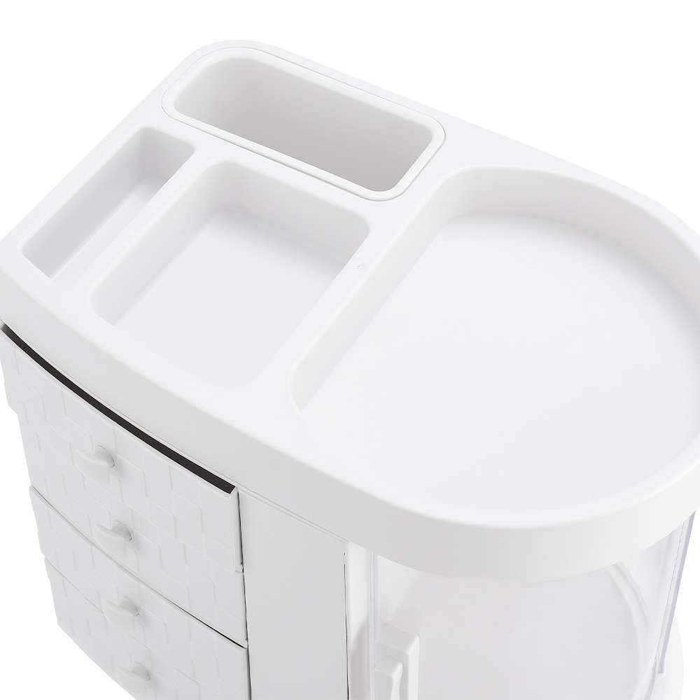 Makeup Holder Storage Box with 4 Drawers and Rotation Window