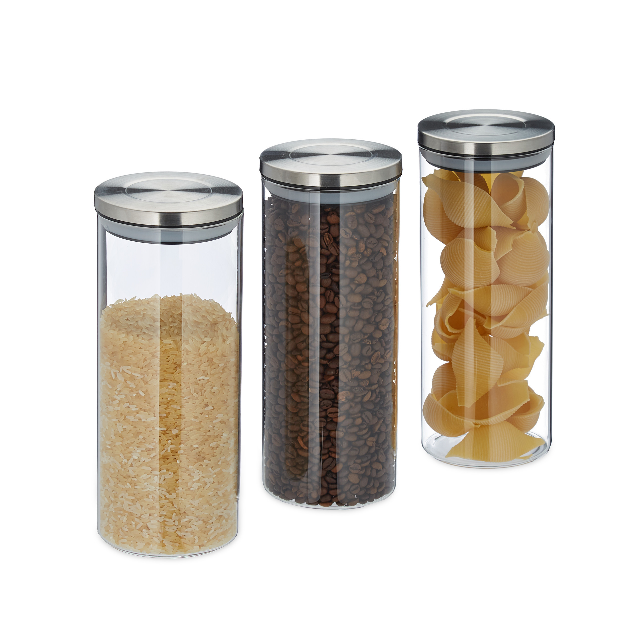 E-shop 3x Vorratsglas in Transparent - 1.5 l