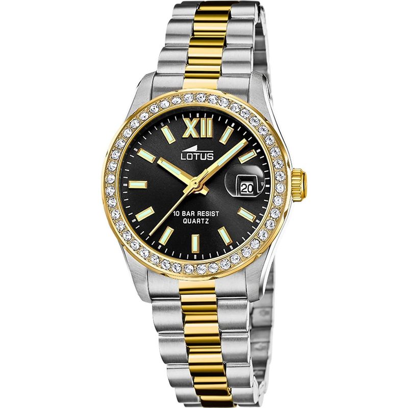 Women'S Two-Tone Dress Watch | Classic Black Analog Display | Water Resistant Elegant Timepiece for All Occasions | Durable Construction