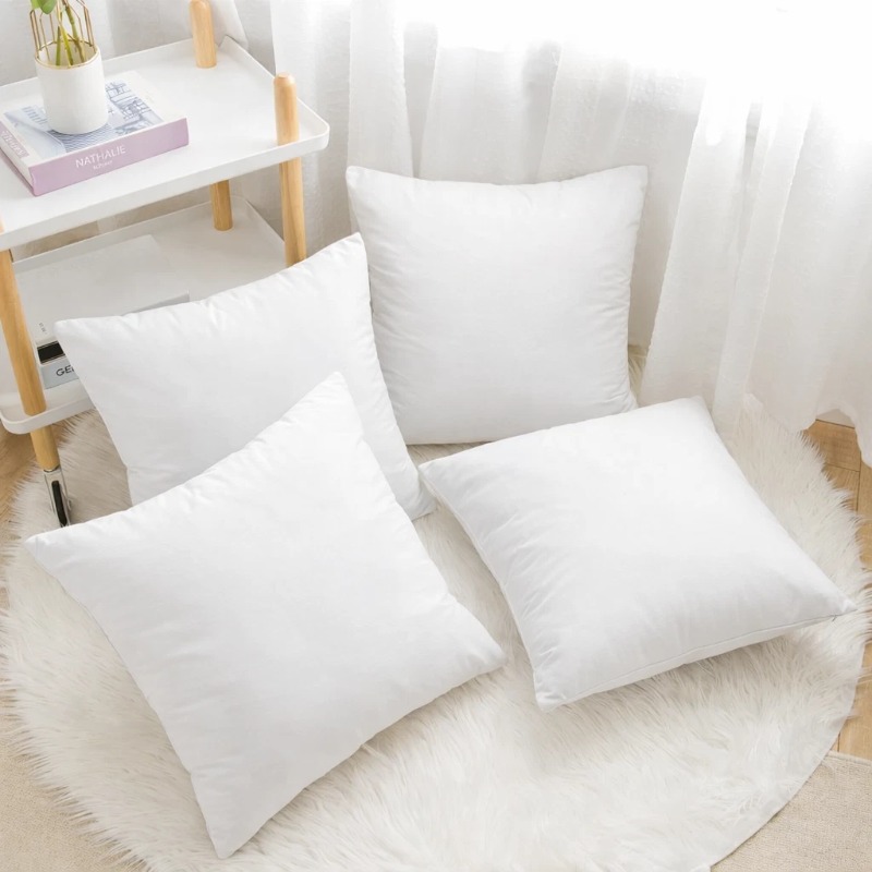 Pack Of 4 Cushion Inserts Pads Filled Pillows Fillers Scatters 20" X 20", Decorative Throw Pillow For Sofa, Bed & Home Decor