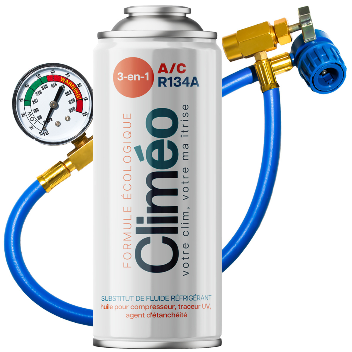 E-shop 3-in-1 R134a 227g, Schlauch mit Manometer, Kältemittel für Klimaanlagen, Schlauch mit Manometer, für die DIY- von Autoklimaanlagen,
