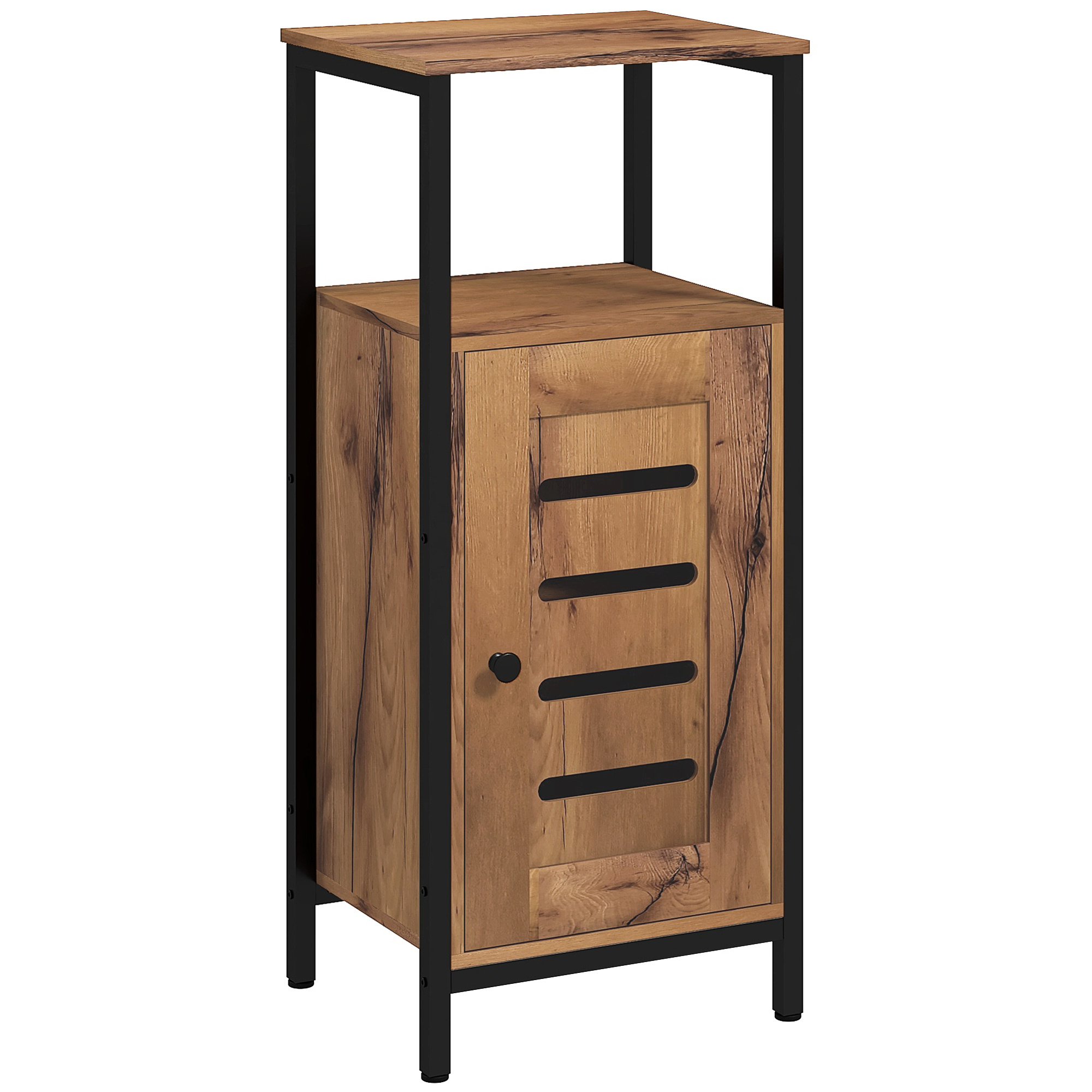 TEMU HOMCOM Kleankin Mobiletto Bagno con Porta a , Armadietto WC con Struttura in Acciaio, Unit� di Stoccaggio con Nicchia e Ripiano Regolabile, 37 x
